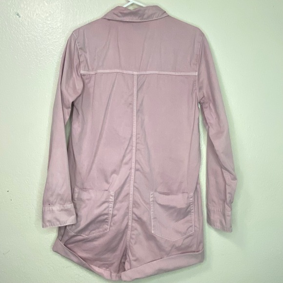 One Teaspoon Prophecy Romper Pink Cotton Utility Button Front Womens Size Small - Picture 11 of 12
